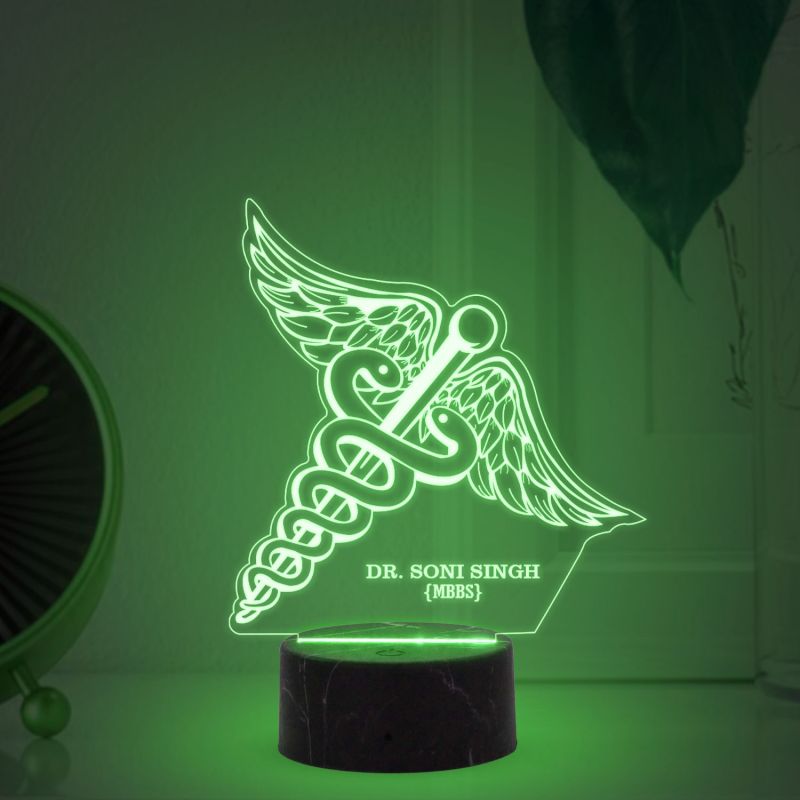 Personalized Led Lamp Customized with Name and Logo Multicolored Desk Table lamp Gift For Doctors